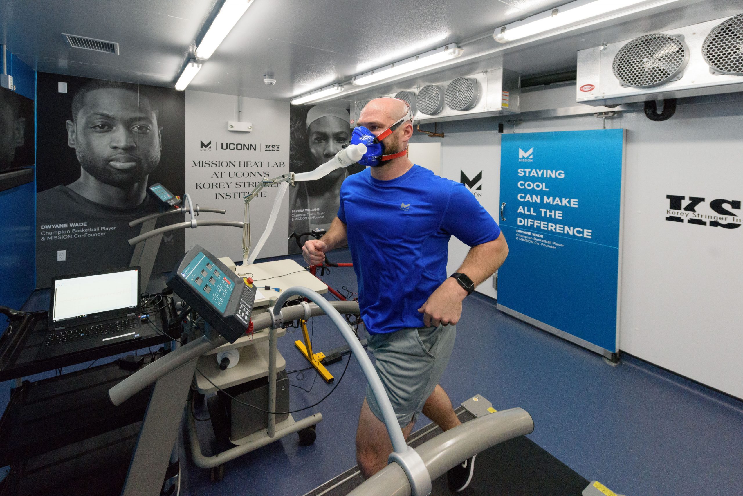 man on a treadmill at UConn Korey Stringer Institute