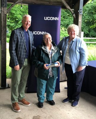 Carol LeBlanc receiving her UConn 4-H volunteer award